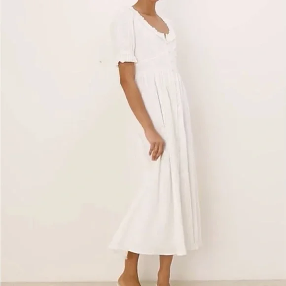 Nobody's Child Flossie ruffle detail midaxi dress in white - Picture 5 of 10